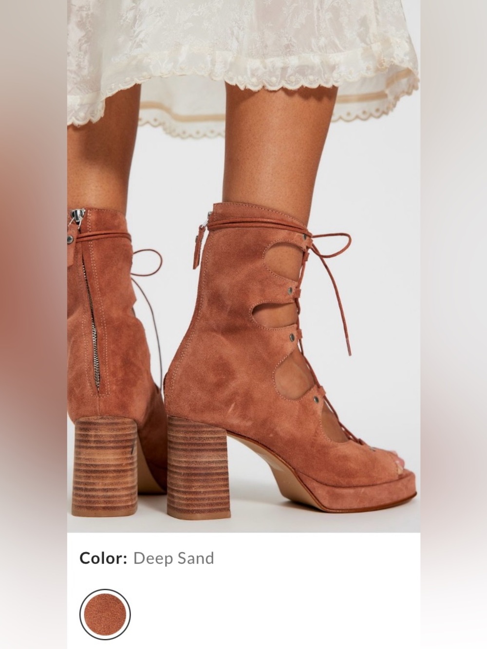 Free People Collection ~ Markie Lace-Up Platforms ~ Deep Sand ~ SZ- 9 ~ NWT*** - Picture 8 of 15